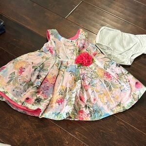 Pippa & Julie Floral Kids Dress with Pink Accents